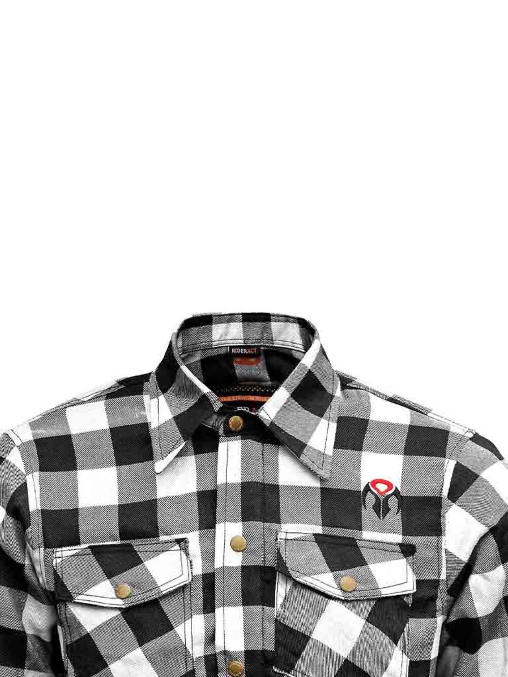 RIDERACT Motorcycle Shirt Men’s Black White Protective Riding Gear Road Series